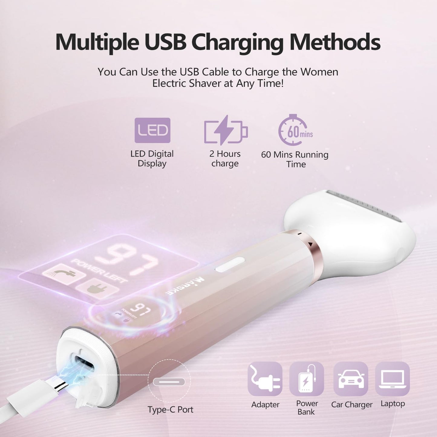 Experience Effortless Beauty with the 5-in-1 Women's Electric Razor: Your Ultimate Bikini Trimmer for Painless Hair Removal on Face, Body, and More!