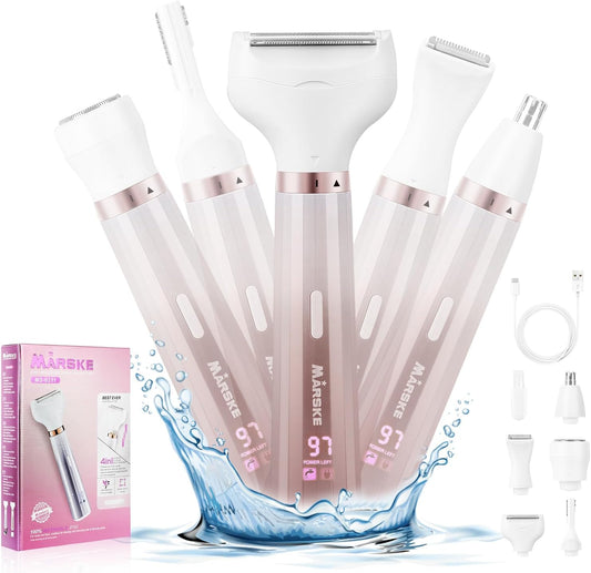 Experience Effortless Beauty with the 5-in-1 Women's Electric Razor: Your Ultimate Bikini Trimmer for Painless Hair Removal on Face, Body, and More!